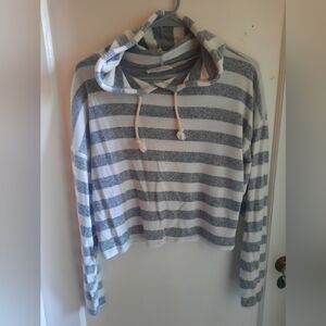 Striped Gray and White Women's Sweater